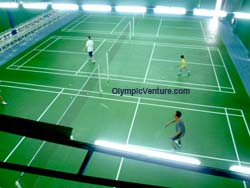 17 Olymflex Rubberized Badminton courts in Dato' Lee Chong Wei Arena / Sports Arena Sentosa, Old Klang Road