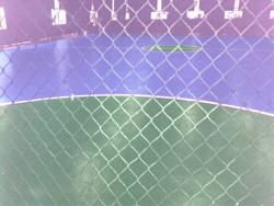 Blue and Green Futsal Rubberized floor using black SBR rubberchips and Polyurethane coating
