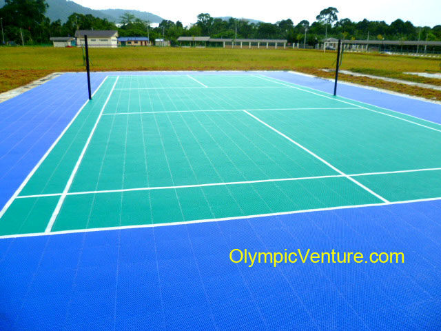 Outdoor Interlocking Techtiles Badminton Court for a Shcool in Perak.
