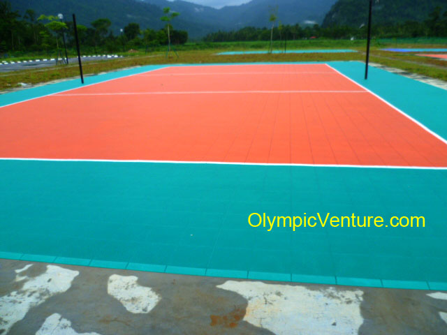 Outdoor Interlocking Techtiles Volleyball Court for a Shcool in Perak.
