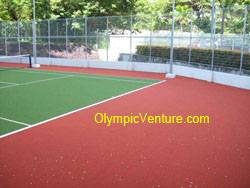 another view of synthetic turf tennis court for Platino Condominium