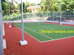 synthetic turf tennis court for Platino Condominium
